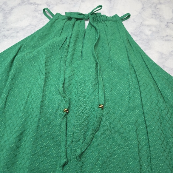 Knox Rose Green Woven Blouse Halter Drawstring Tie XL - Picture 6 of 11